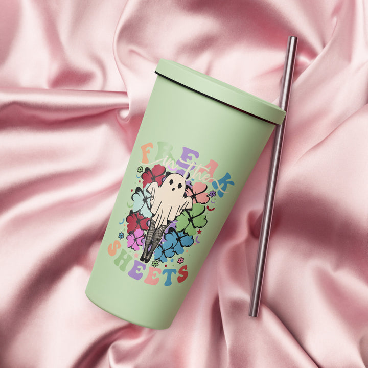 Freak In The Sheets - Insulated tumbler with a straw