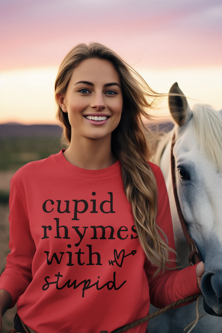 Cupid Rhymes With Stupid - Unisex Ultra Cotton Long Sleeve Tee