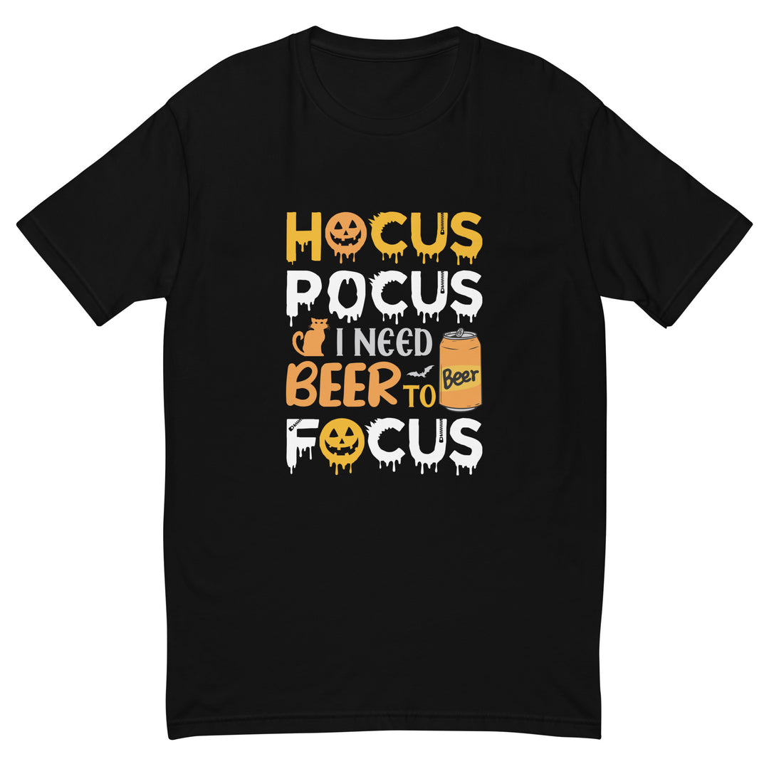 Hocus Pocus I Need A Beer To Focus - Men's Fitted Short Sleeve  T-shirt