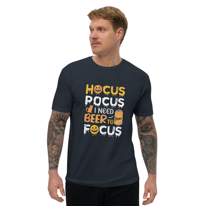 Hocus Pocus I Need A Beer To Focus - Men's Fitted Short Sleeve  T-shirt