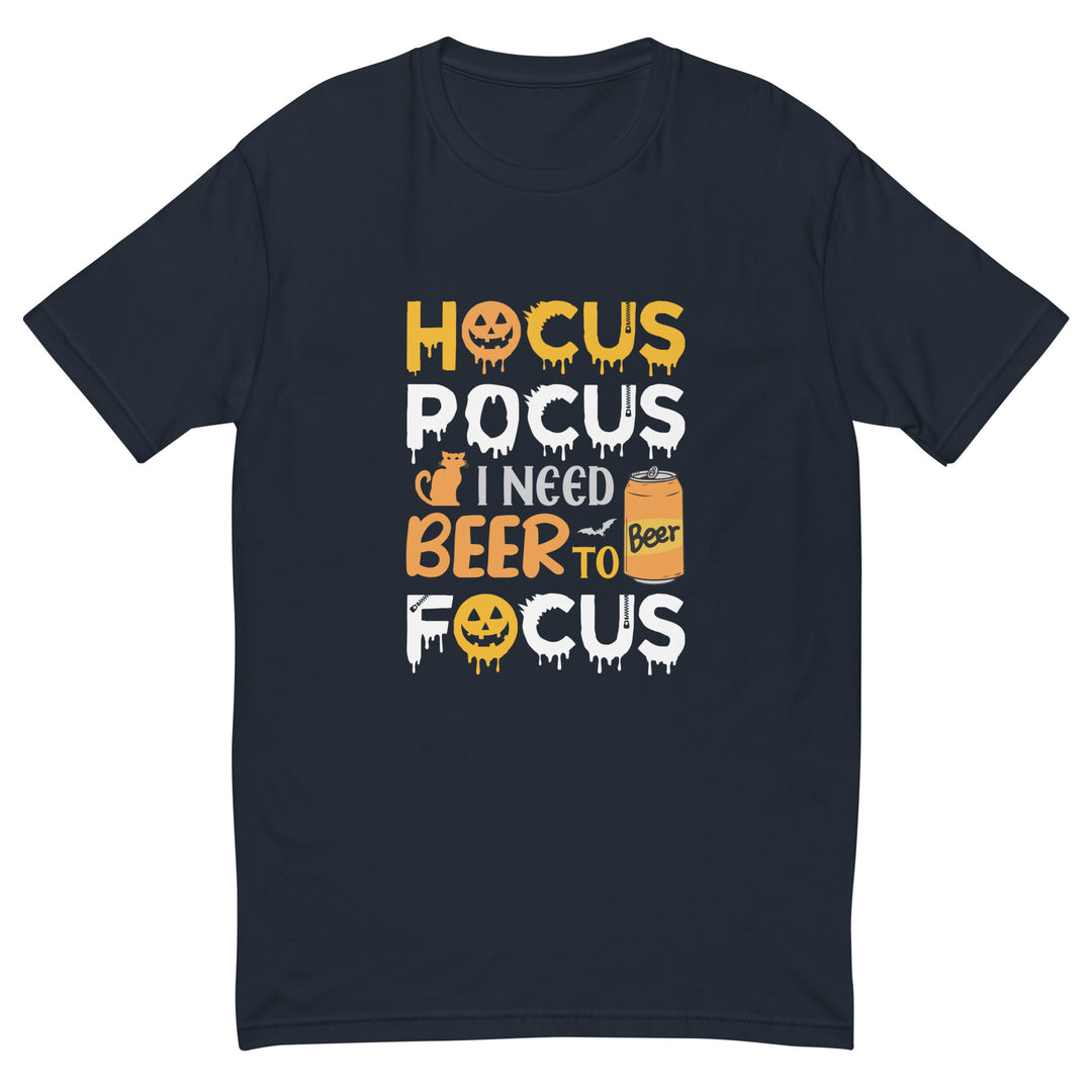 Hocus Pocus I Need A Beer To Focus - Men's Fitted Short Sleeve  T-shirt