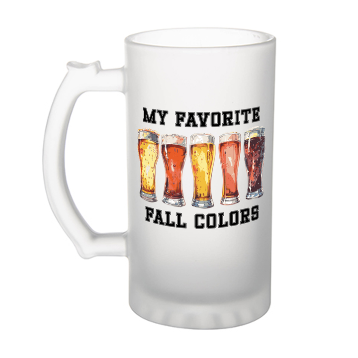 Favorite Fall Colors - Frosted glass beer mug