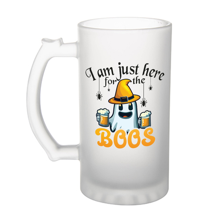 Here For The Boos - Frosted glass beer mug