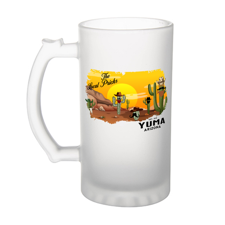 Local Pricks - Frosted glass beer mug