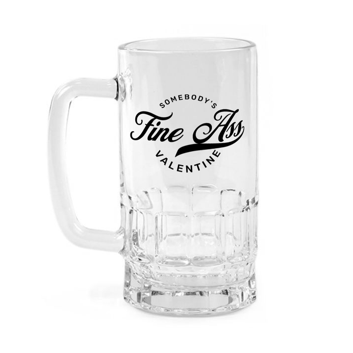 Somebody's Valentine - Clear glass beer mug