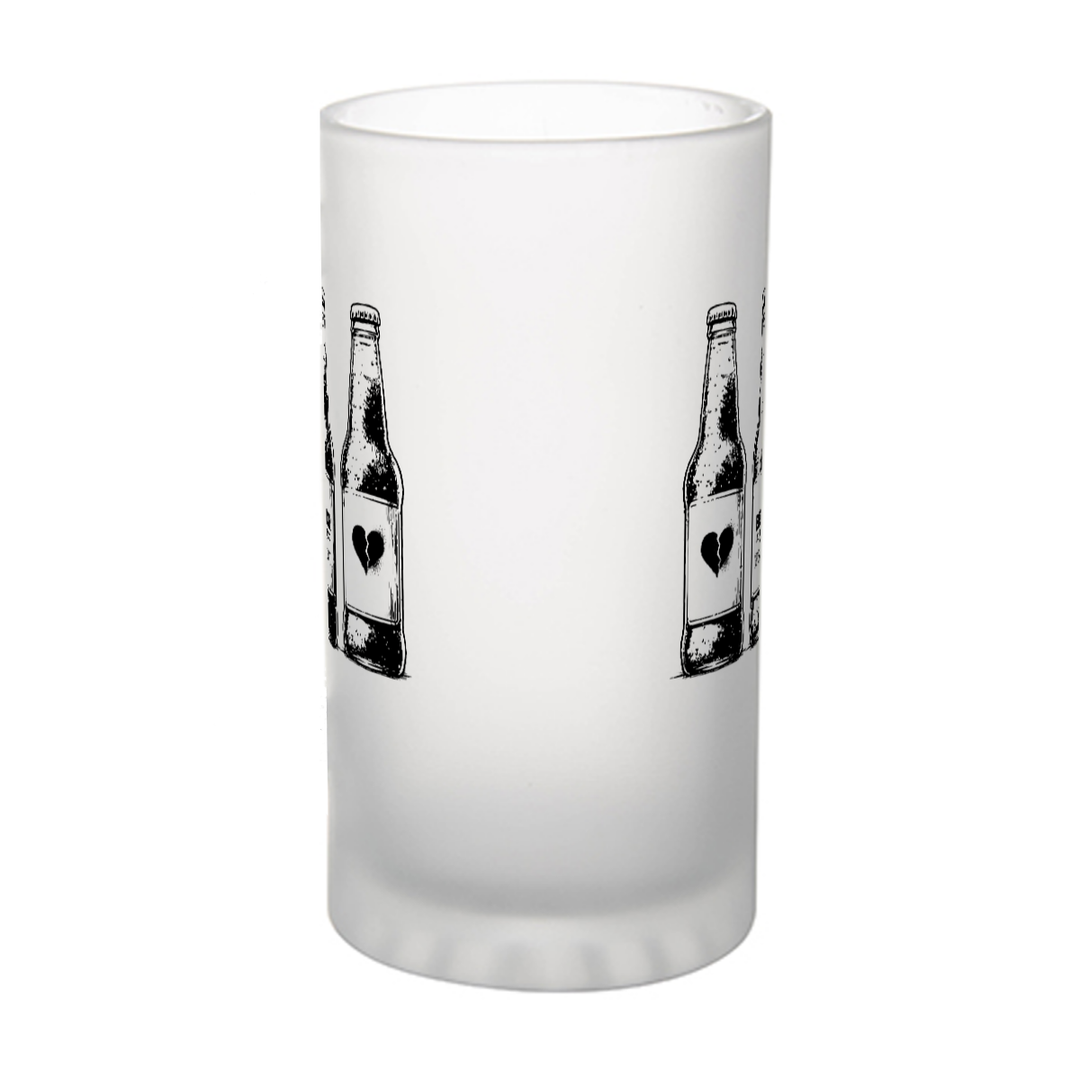 Beer Never Broke My Heart - Frosted glass beer mug