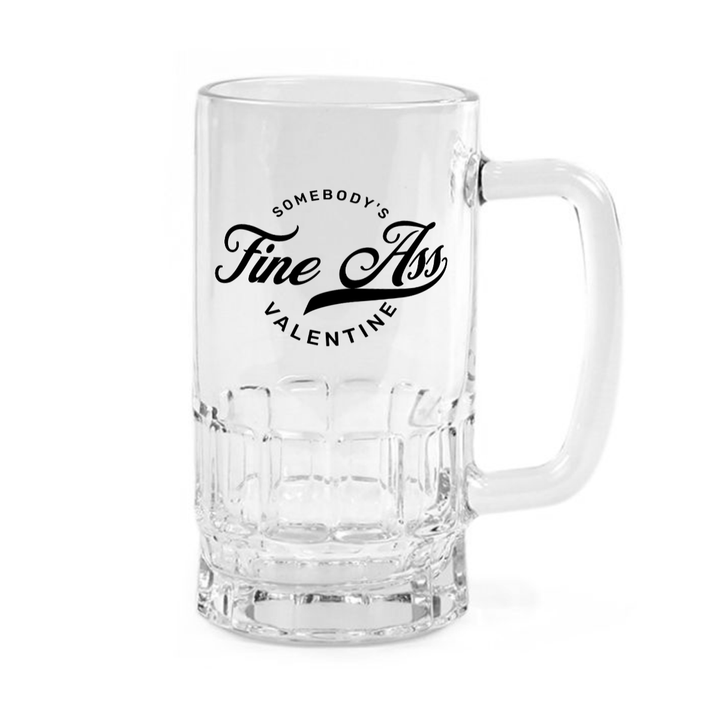 Somebody's Valentine - Clear glass beer mug