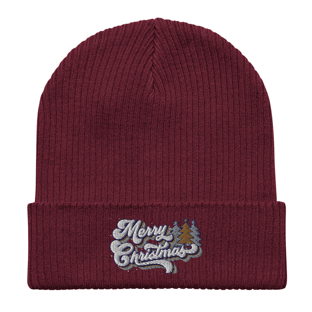 Retro Merry Christmas - Organic ribbed beanie