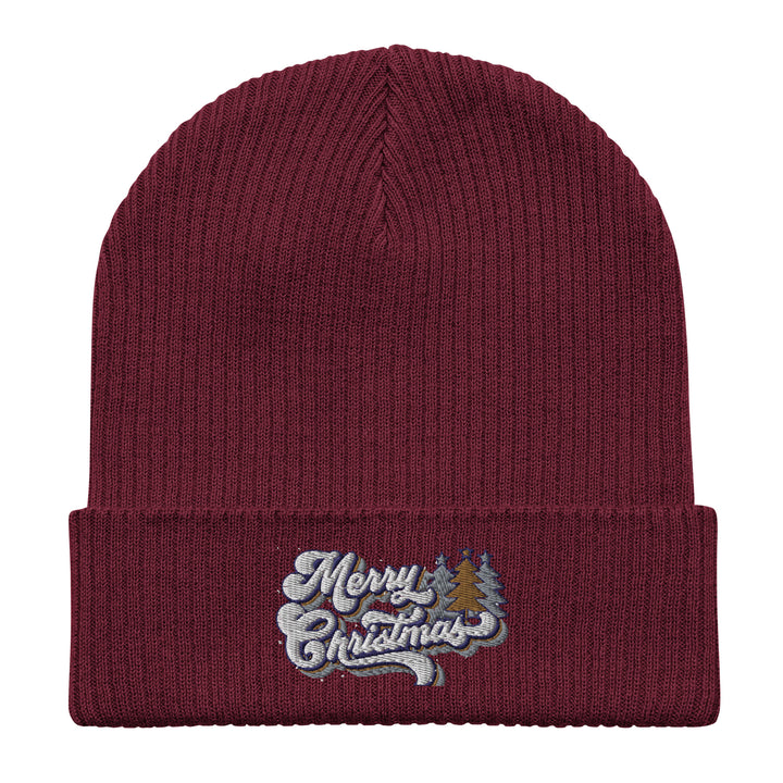 Retro Merry Christmas - Organic ribbed beanie