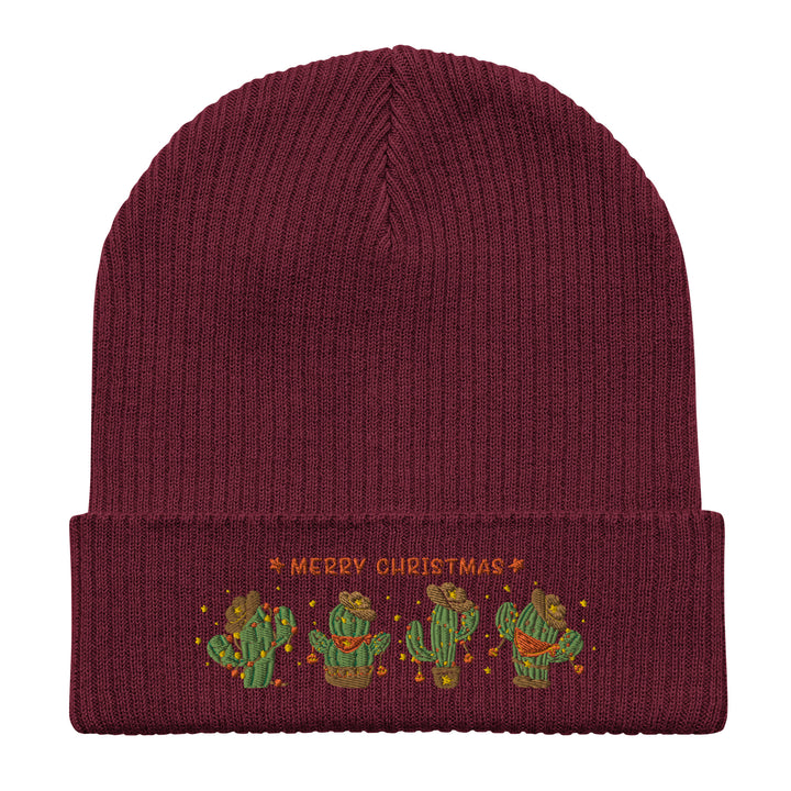 Christmas Cactus - Organic ribbed beanie