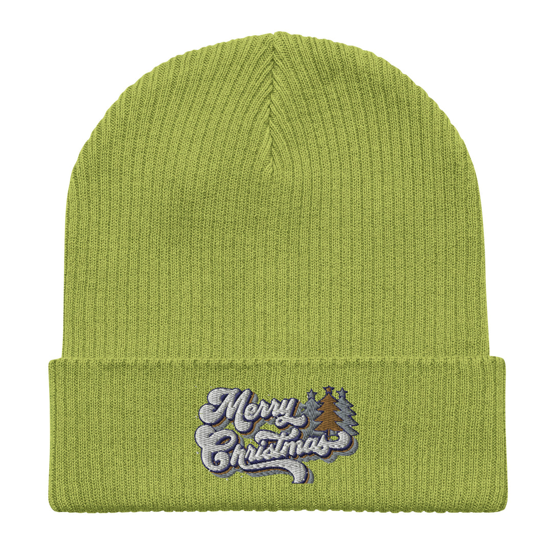 Retro Merry Christmas - Organic ribbed beanie