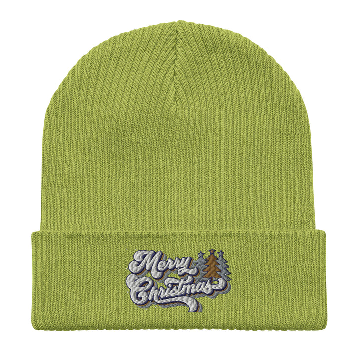 Retro Merry Christmas - Organic ribbed beanie