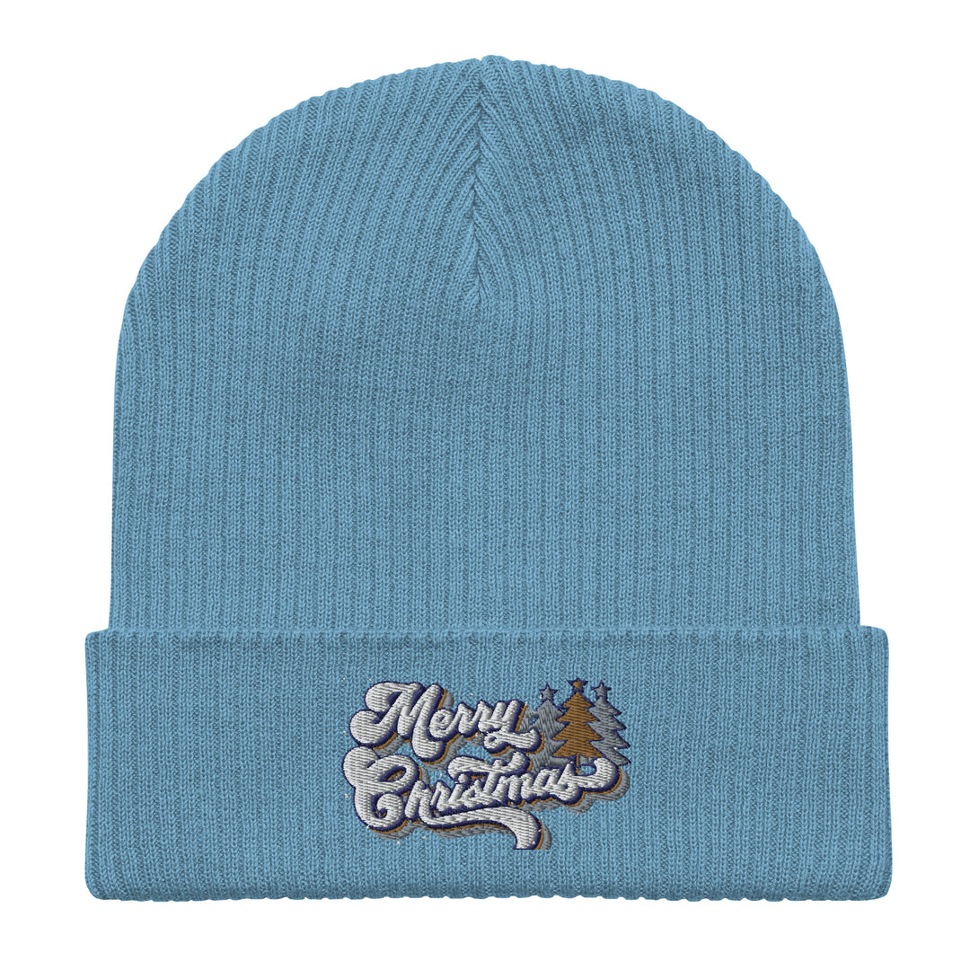 Retro Merry Christmas - Organic ribbed beanie