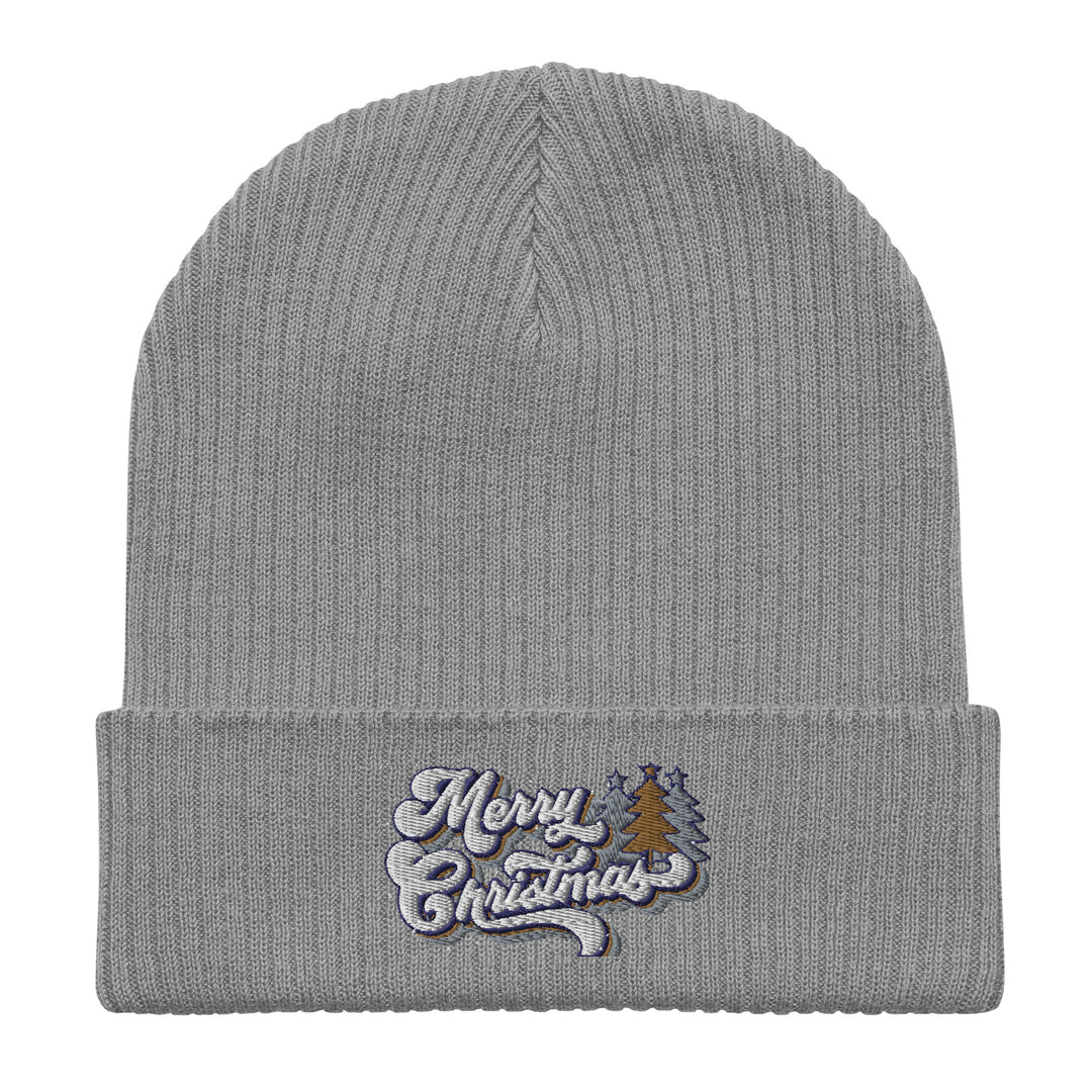 Retro Merry Christmas - Organic ribbed beanie
