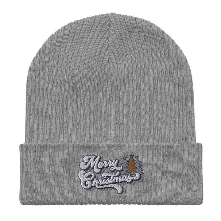 Retro Merry Christmas - Organic ribbed beanie