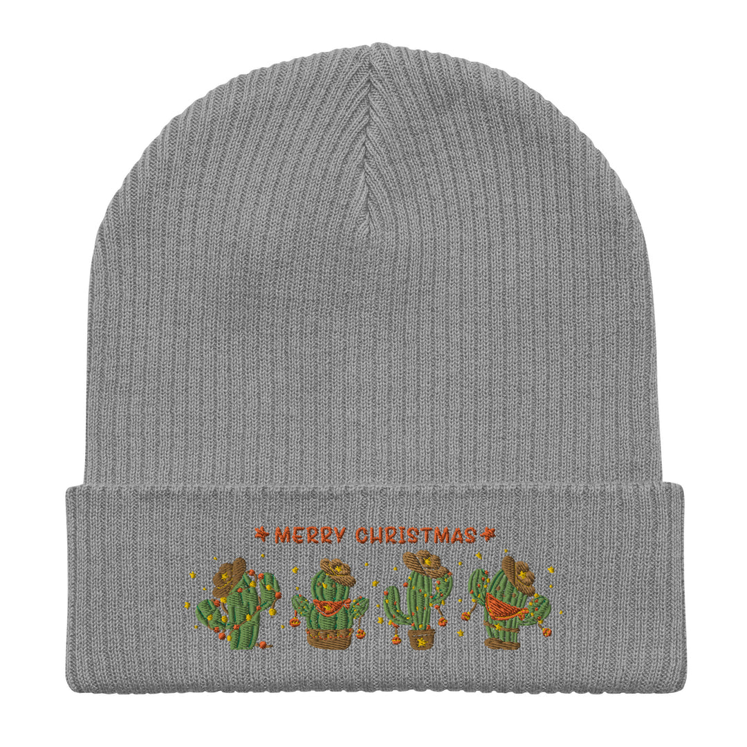 Christmas Cactus - Organic ribbed beanie