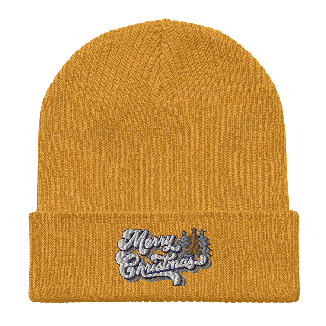 Retro Merry Christmas - Organic ribbed beanie
