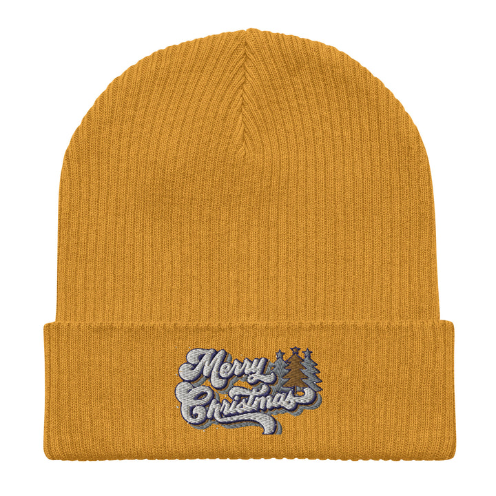 Retro Merry Christmas - Organic ribbed beanie