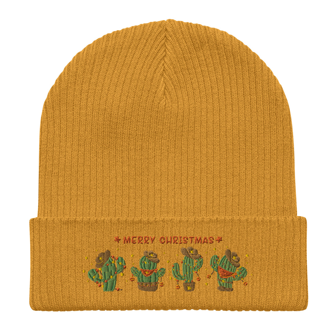 Christmas Cactus - Organic ribbed beanie