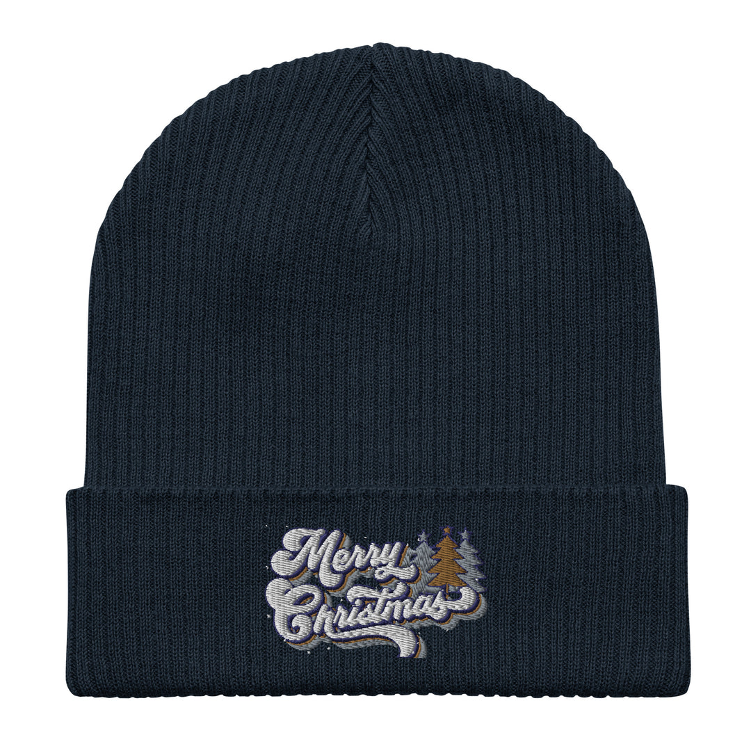 Retro Merry Christmas - Organic ribbed beanie