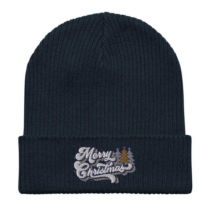 Retro Merry Christmas - Organic ribbed beanie
