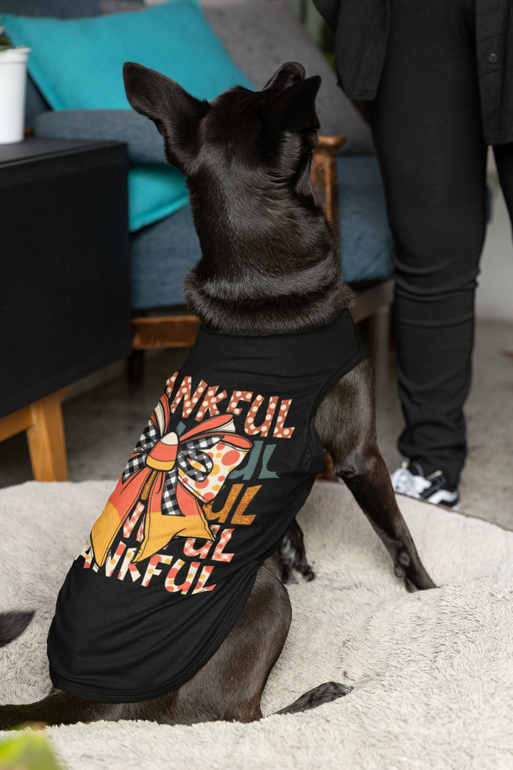 Thankful Bow - Cotton Dog Shirt