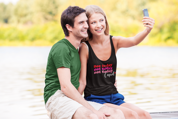 Not Today Cupid - Women's Flowy Racerback Tank