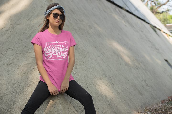 Happy Valentine's Day W/Hearts - Women's Relaxed T-Shirt