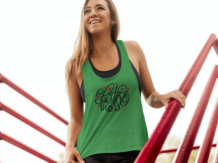 Faith Hearts - Women's Tri-Blend Racerback Tank