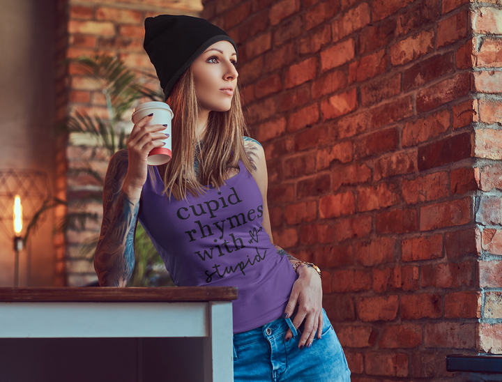 Cupid Rhymes With Stupid - Women's Ideal Racerback Tank