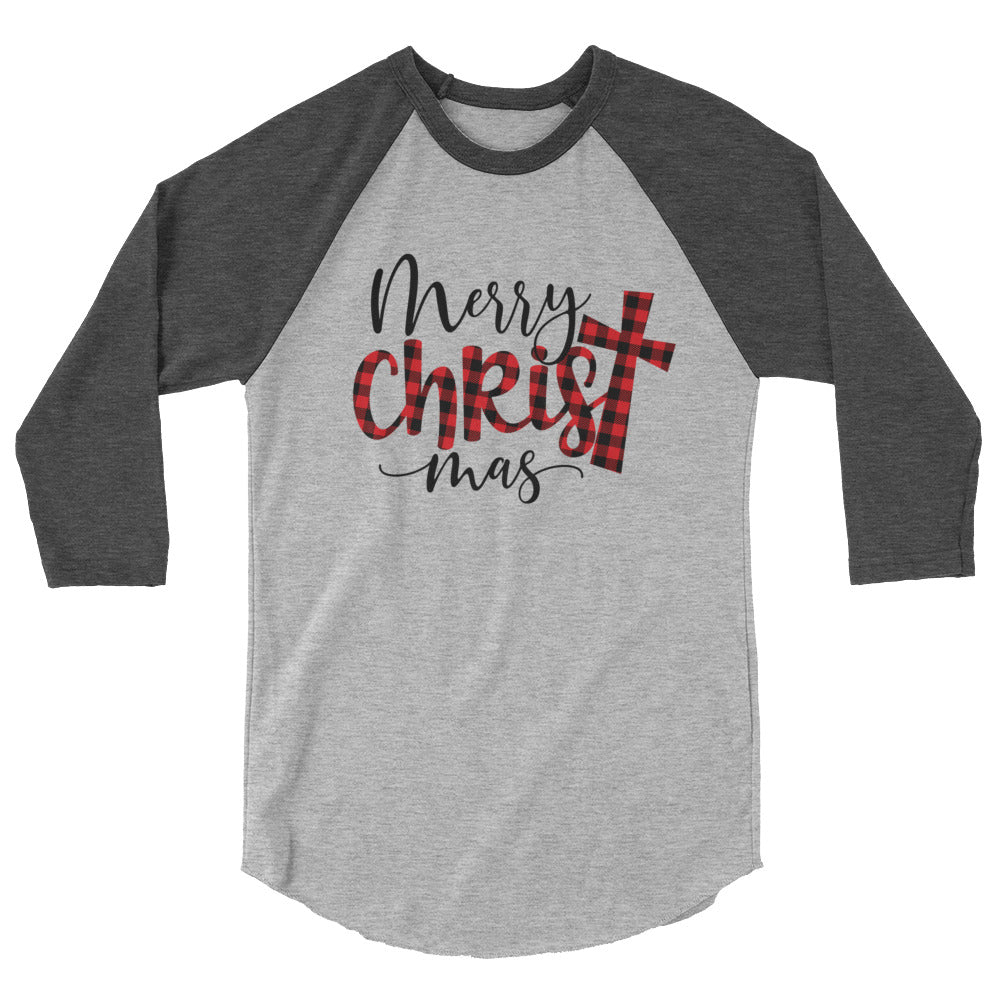 Merry Christ Mas - 3/4 sleeve raglan shirt