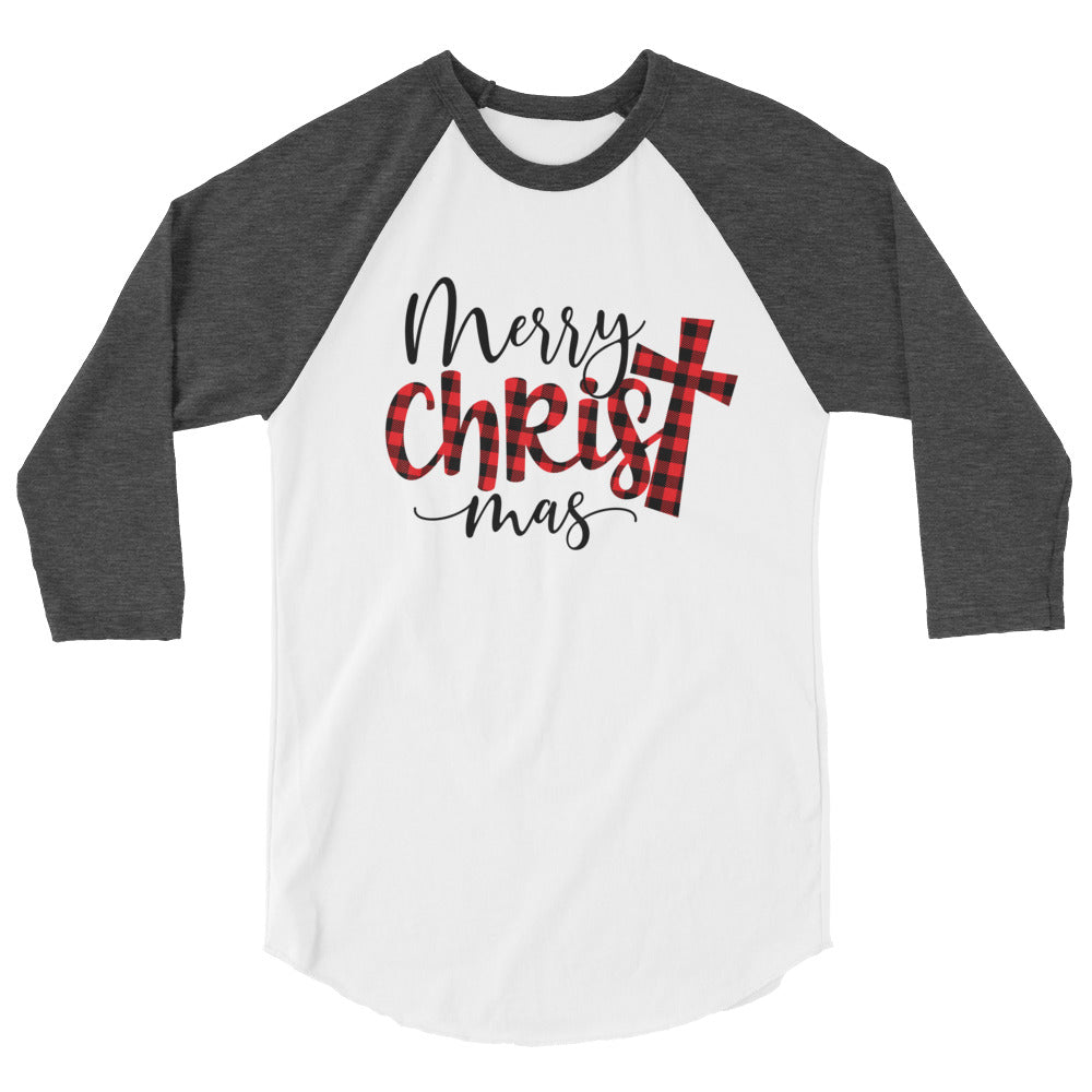 Merry Christ Mas - 3/4 sleeve raglan shirt