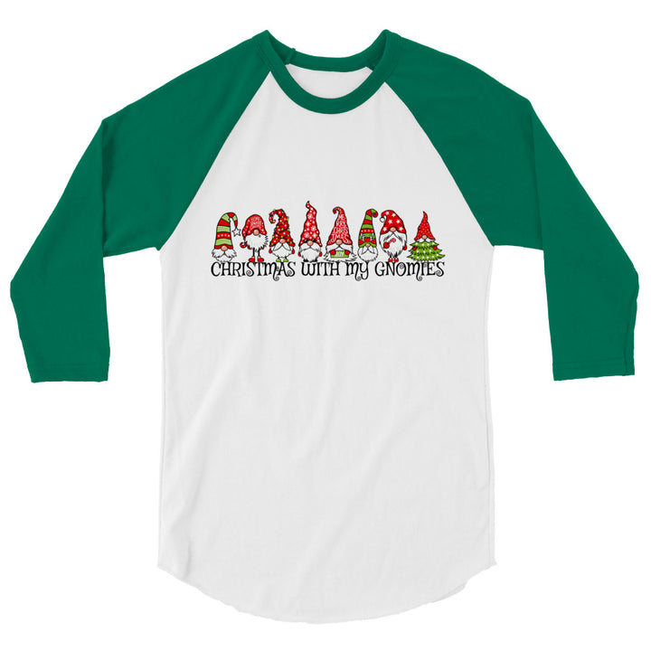 Christmas With My Gnomies - 3/4 sleeve raglan shirt