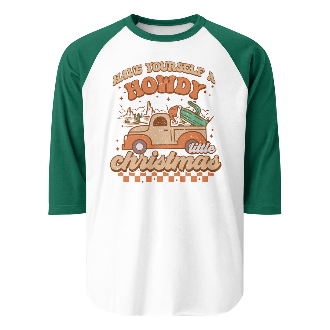 Howdy Christmas - 3/4 sleeve raglan shirt