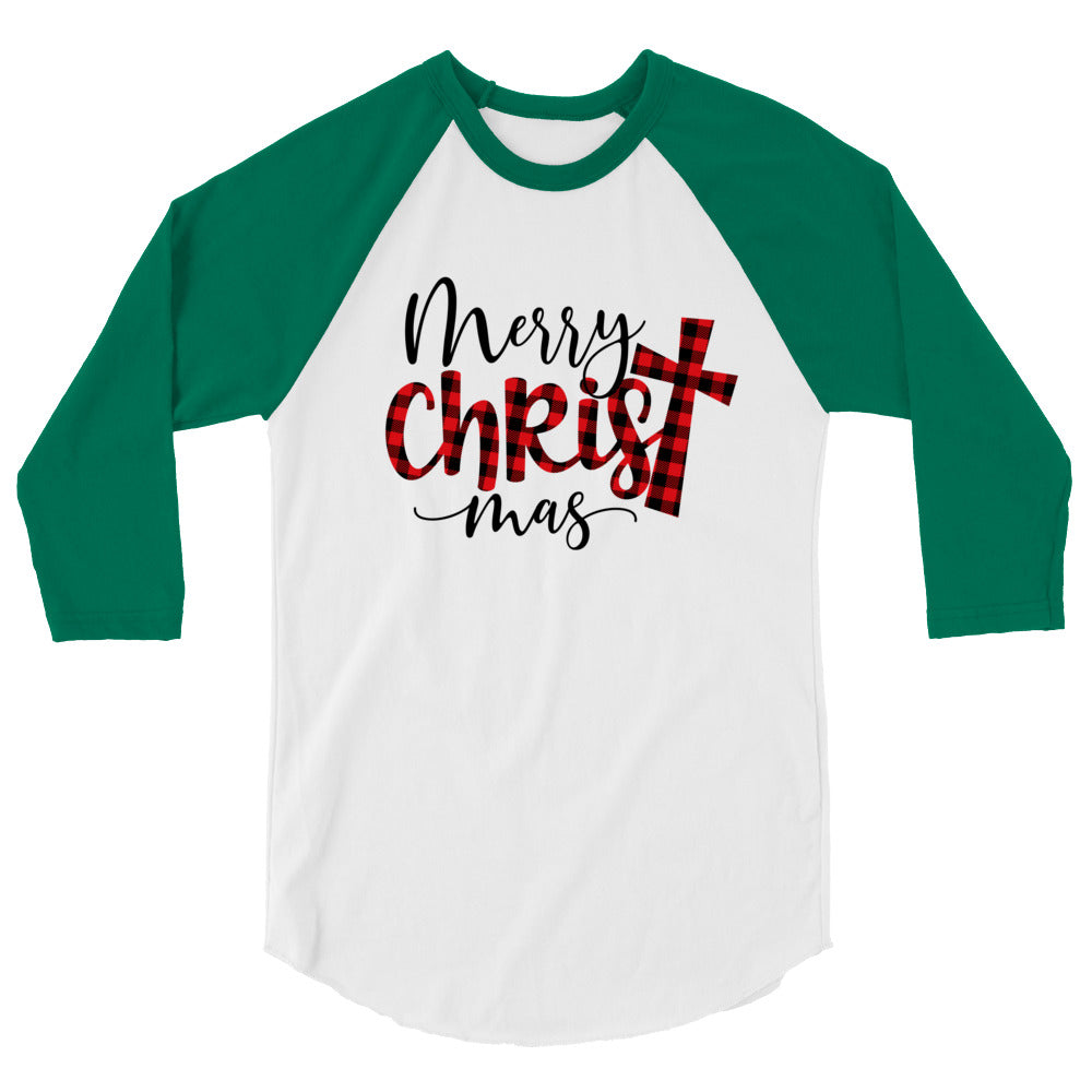 Merry Christ Mas - 3/4 sleeve raglan shirt
