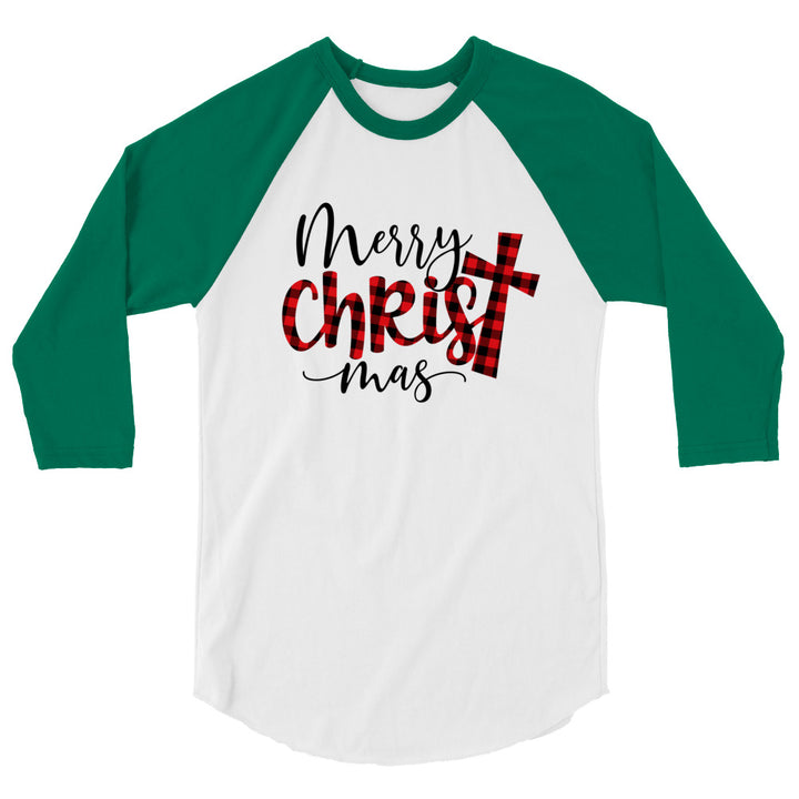 Merry Christ Mas - 3/4 sleeve raglan shirt