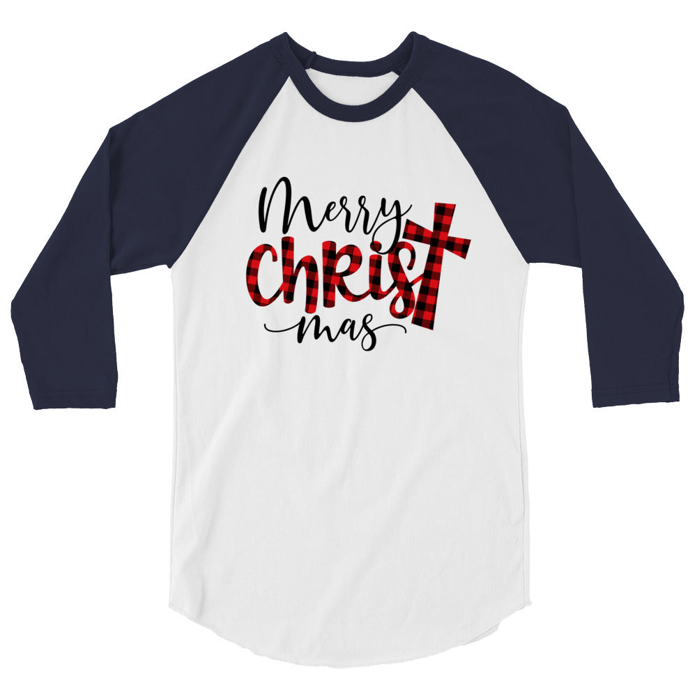 Merry Christ Mas - 3/4 sleeve raglan shirt