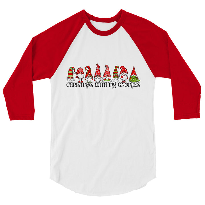 Christmas With My Gnomies - 3/4 sleeve raglan shirt