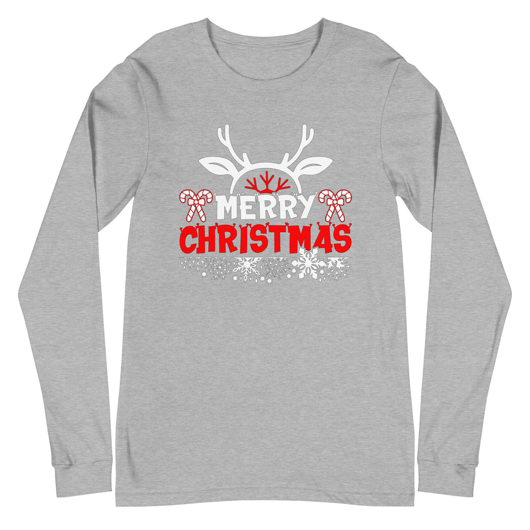 Merry Christmas Antlers - Unisex Lightweight Long Sleeve Tee
