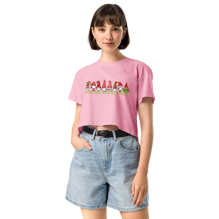 Christmas With My Gnomies - Women’s crop top