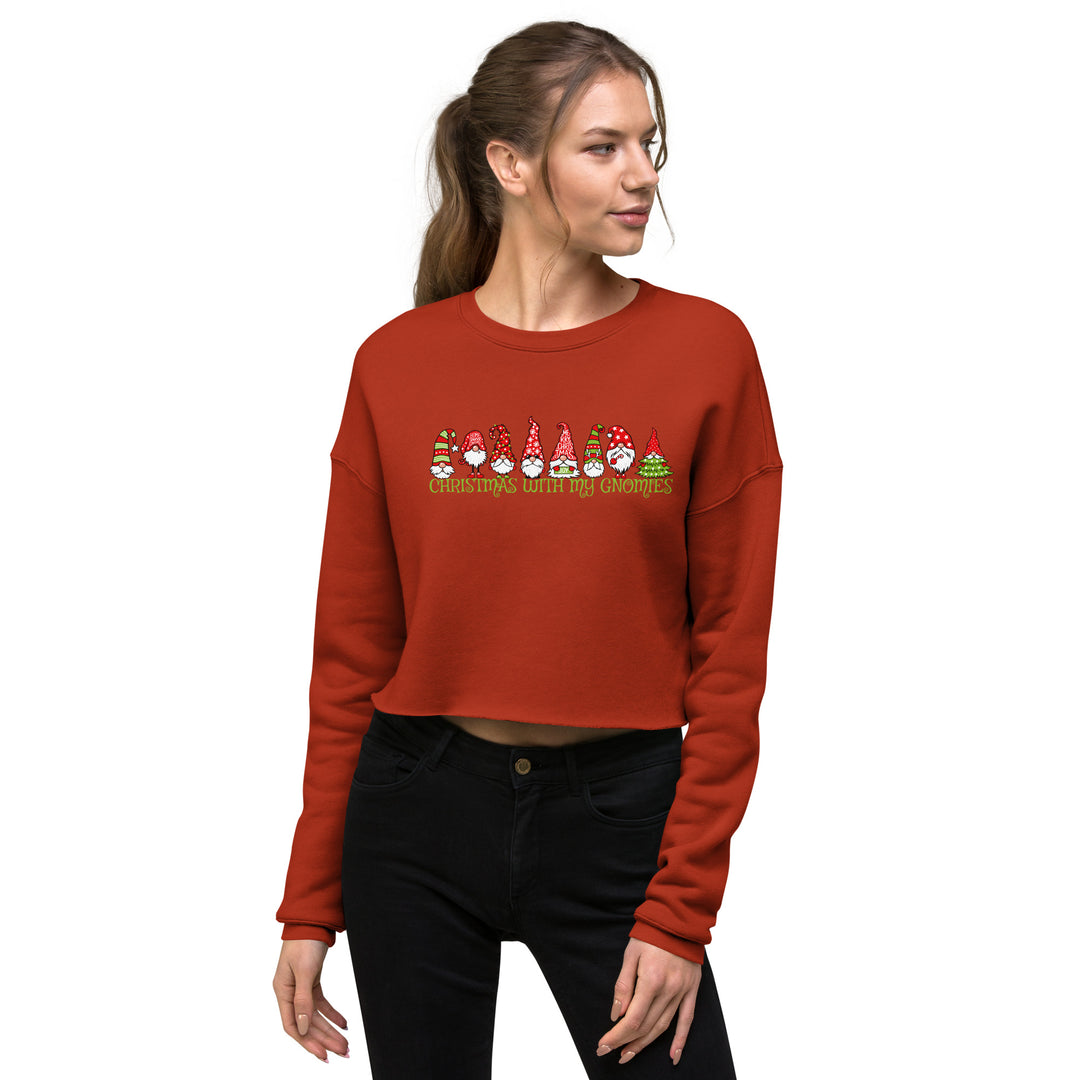 Christmas With My Gnomies - Crop Sweatshirt
