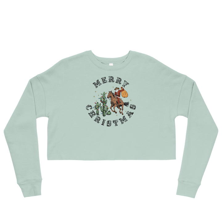 Merry Christmas Cowboy Santa - Crop Sweatshirt