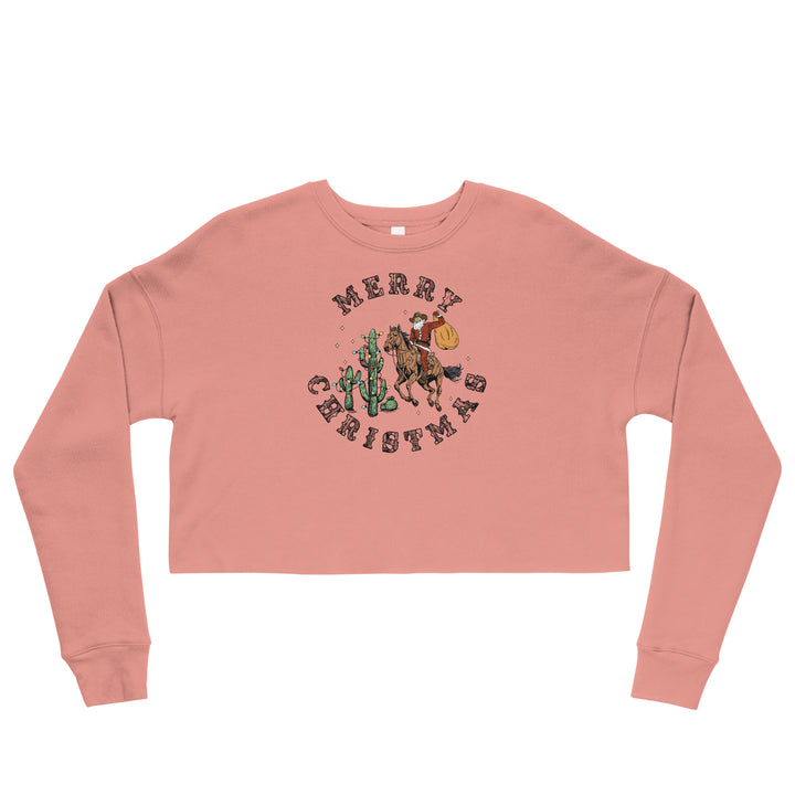 Merry Christmas Cowboy Santa - Crop Sweatshirt