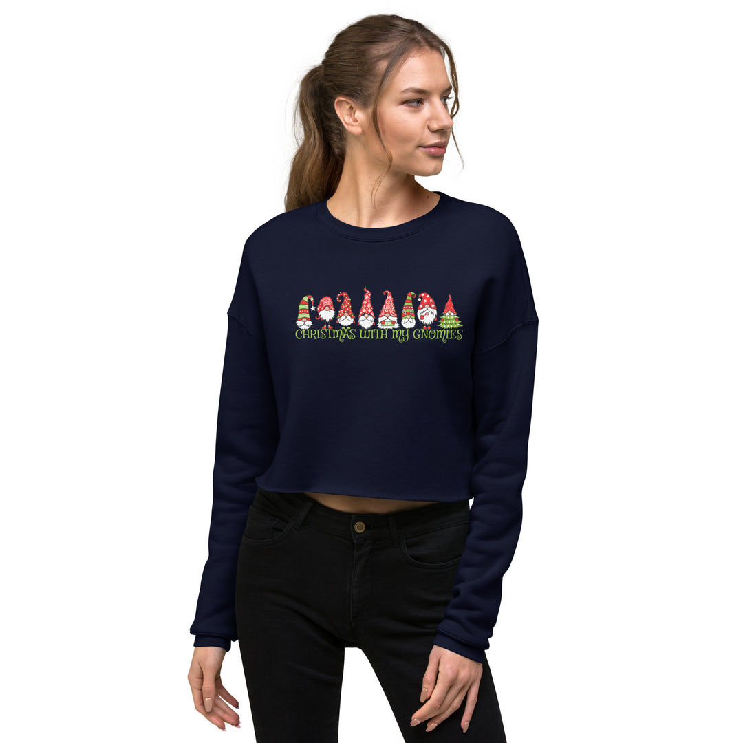 Christmas With My Gnomies - Crop Sweatshirt