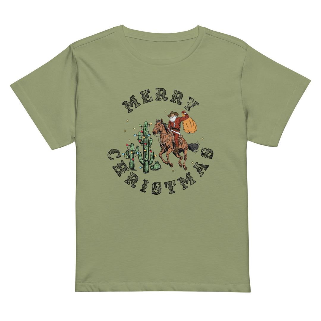 Merry Christmas Cowboy Santa - Women’s high-waisted t-shirt