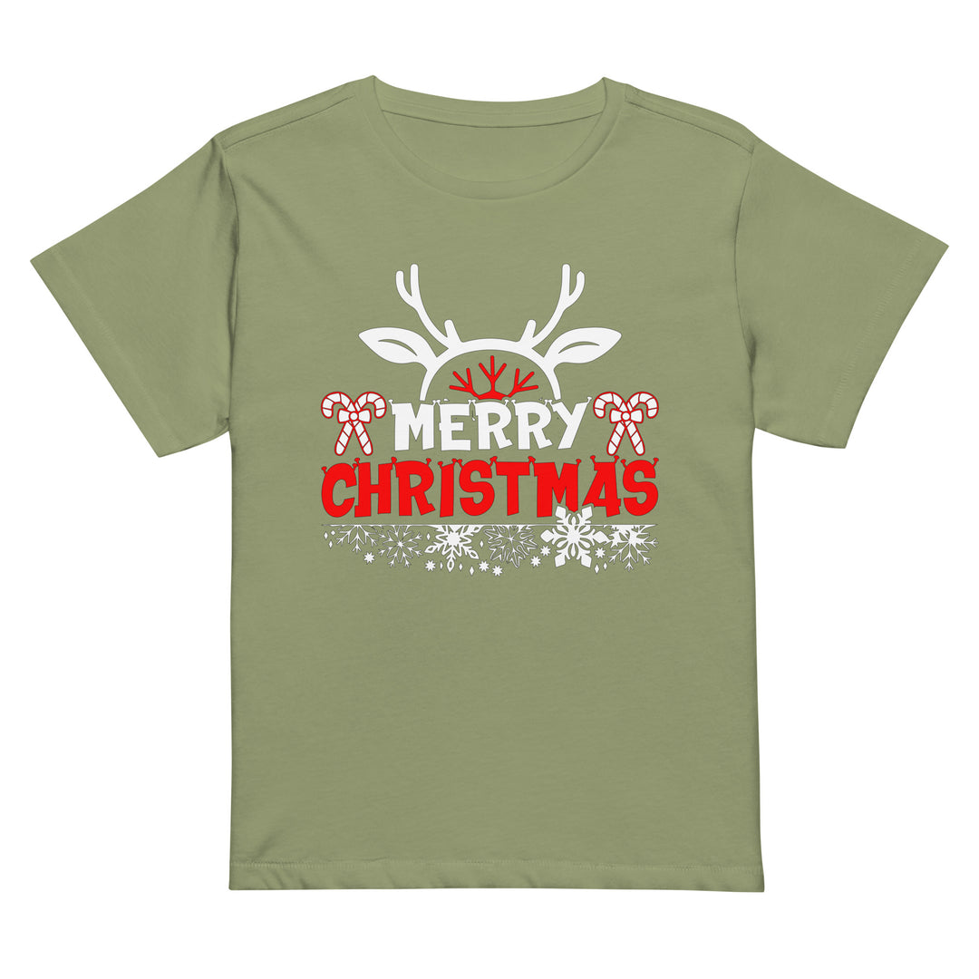 Merry Christmas Antlers - Women’s high-waisted t-shirt