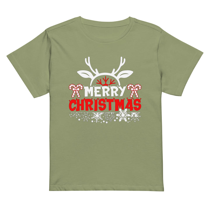 Merry Christmas Antlers - Women’s high-waisted t-shirt
