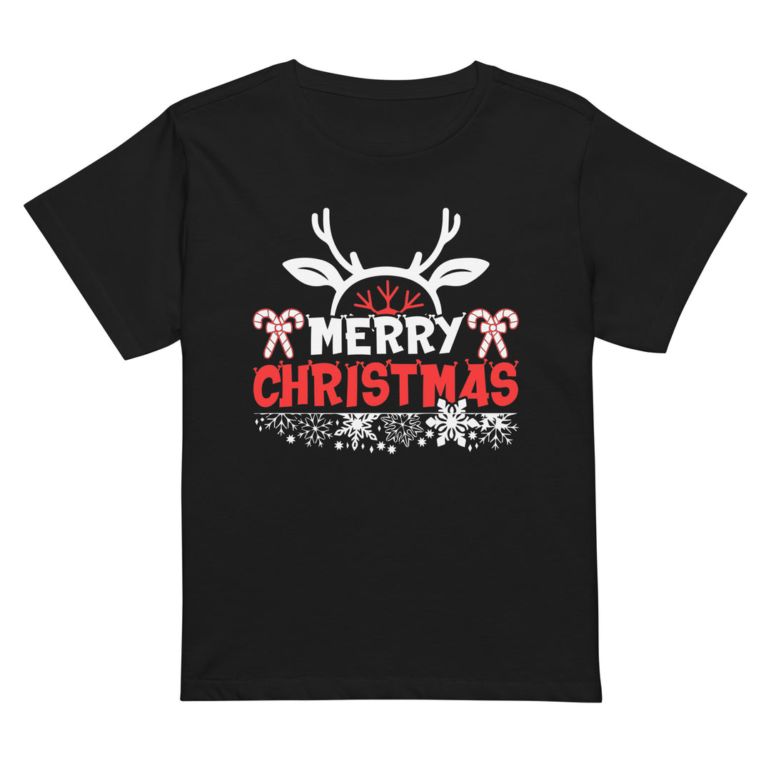 Merry Christmas Antlers - Women’s high-waisted t-shirt
