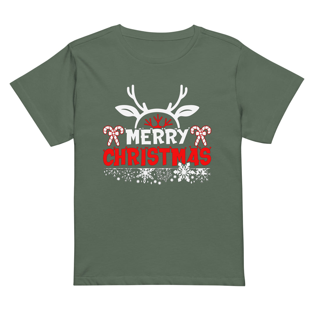 Merry Christmas Antlers - Women’s high-waisted t-shirt