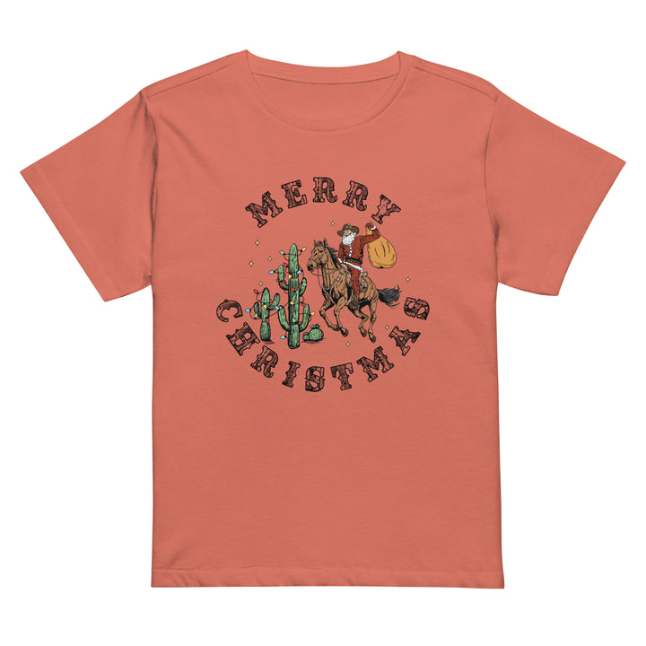 Merry Christmas Cowboy Santa - Women’s high-waisted t-shirt